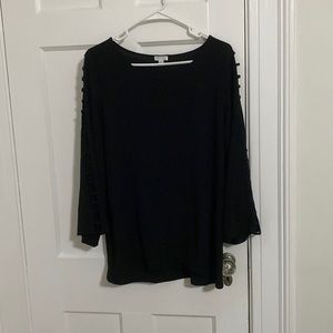 Spense black blouse with cutouts on sleeves